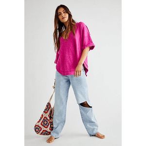 Free People Pink Short Sleeve Tee